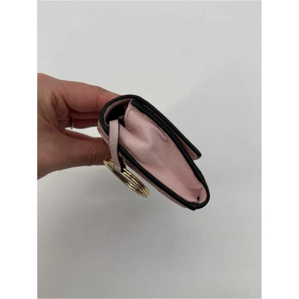 Henri Bendel Leather Pink ID Wallet Key Ring Cardholder *Retired* Dust Bag